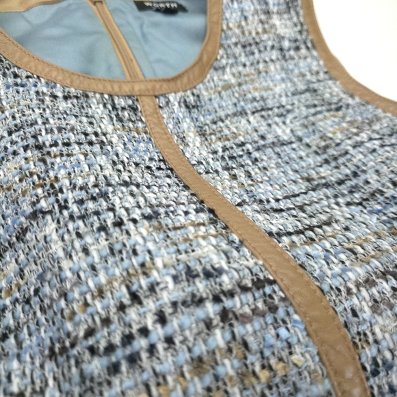 Worth Tweed Weave Blue and Tan Dress Sz 12 - Picture 6 of 14